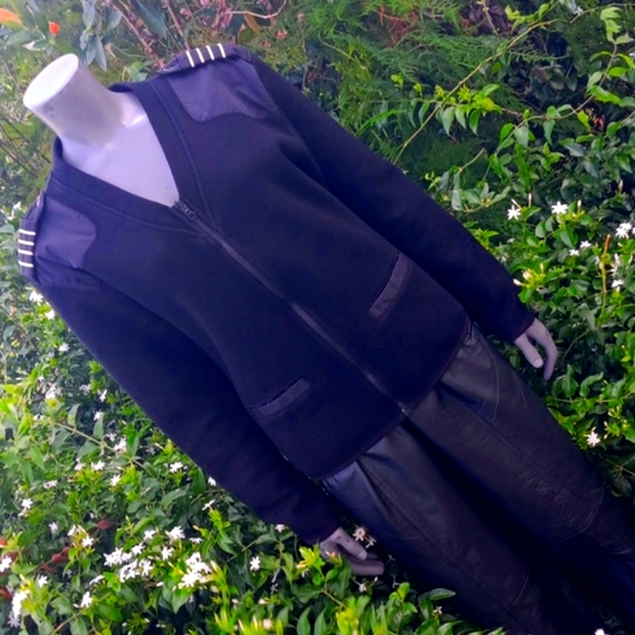 CREW OUTFITTERS UNISEX V-NECK POLAR ZIP FLEECE LINED "COMMANDO" SWEATER - Picture 9 of 17